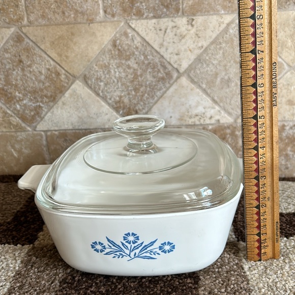 VTG 1960 1 1/2qt Pyroceram Corning Ware Blue Cornflower Casserole Dish W… - Picture 8 of 9